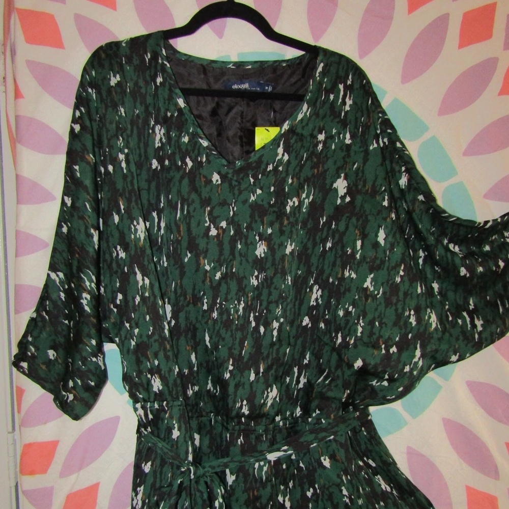 Green dolman sleeve dress